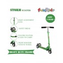 Storm Three Wheel Foldable Kick Scooters for Boys and Girls (Green)