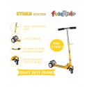 Storm Three Wheel Foldable Kick Scooters for Boys and Girls (yellow)