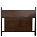 Double Cot 4 x 6 1/4 Ft  (48" x 75") Luxury Full Walnut Wooden Cot with Steel Frame