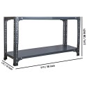 Steel Rack Grey 2 Shelf 12 x 36 x 24 Inch Slotted Angle Rack