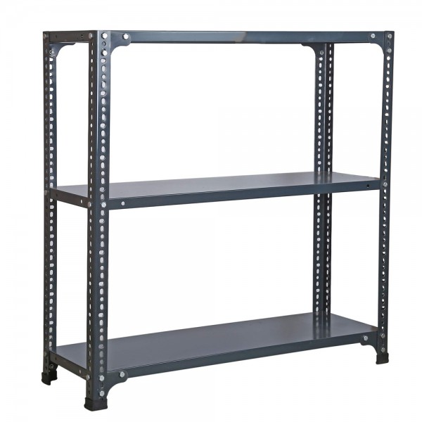 Steel Rack Grey 3 Shelf 15 x 36 x 36 Inch Slotted Angle Rack
