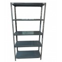 Steel Rack Grey 5 Shelf 15 x 36 x 72 Inch Slotted Angle Rack