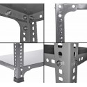 Steel Rack Grey 4 Shelf 18 x 36 x 48 Inch Slotted Angle Rack