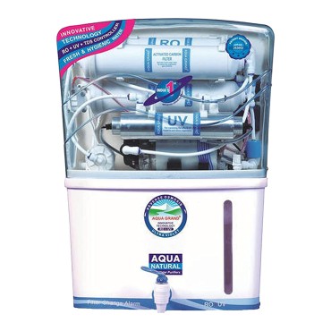 Aqua Grand Plus RO + UV + UF + TDS Mineral with Pre Filter Bowl Water Purifier 12 Liter (Virgin Body, White)